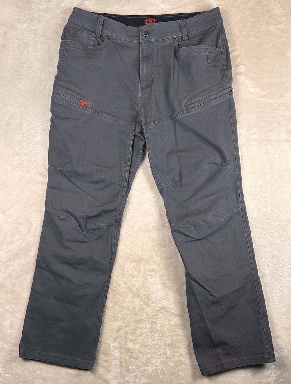 Brunt Workwear The Torra HD Pant Mens Sz 36x32 Grey Cargo Flex Rugged Utility